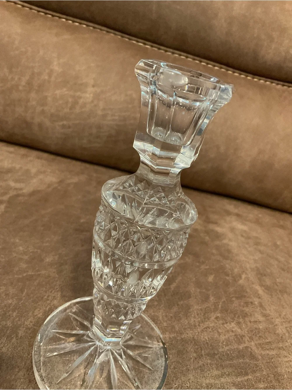 Vintage Unmarked Crystal Candlestick